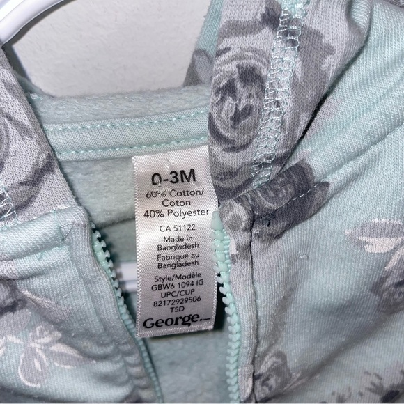 5/$15 George Blue Baby Sweater and Gray Floral - Picture 3 of 7